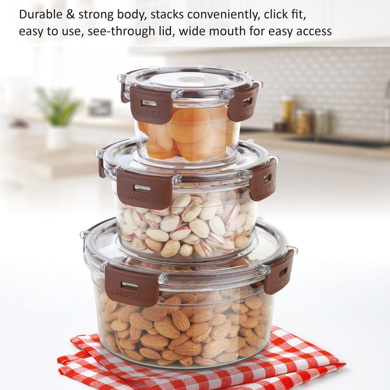 Jaipet Clip & Stack Storage Box (Brown) - Set of 3 1 Unit