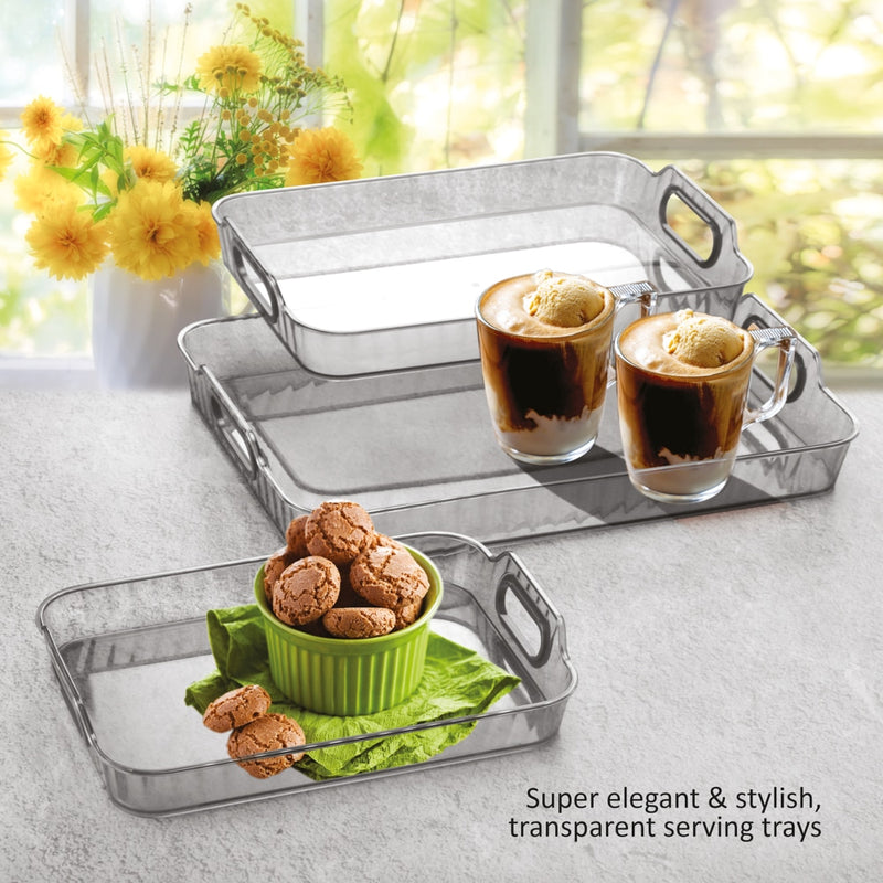 Jaipet Harmony Multipurpose Tray (Grey) - Set Of 3 1 Unit