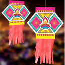 JB Homes Paper Hanging Kandeel Diya with frills (HG 3116) - 10 Pieces 1 Unit