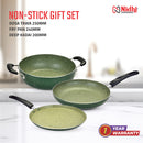 Nidhi Non-Stick Spatter Cookware Set (Green) - 3 Pieces 1 Unit