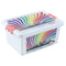 Unica Rainbow Print Storage Box (White & Coral) - 7.2 L 1 Unit