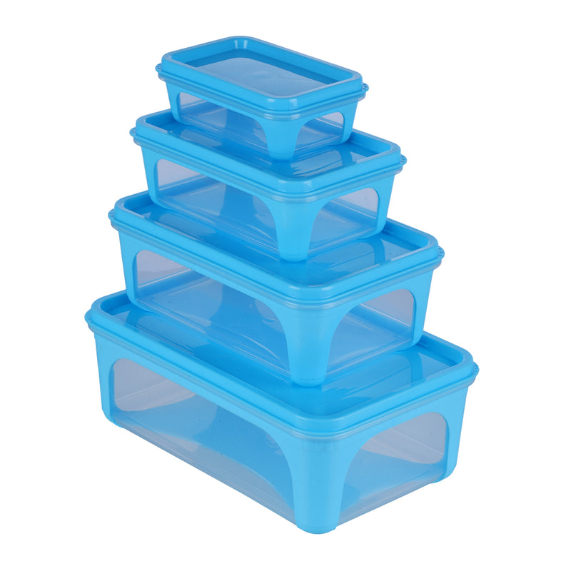 Unica 2K Rectangular Storage Container (Blue) - Set of 4 1 Unit