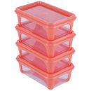 Unica 2K Rectangular Storage Container (Coral) - 425 ml (Set of 4) 1 Unit