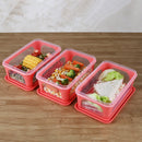 Unica 2K Rectangular Storage Container (Coral) - 840 ml (Set of 3) 1 Unit