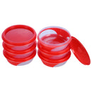 Unica 2K Round Storage Container (Red) - 250 ml (Set of 6) 1 Unit