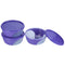 Unica 2K Round Storage Container (Violet) - 1.15 L (Set of 3) 1 Unit