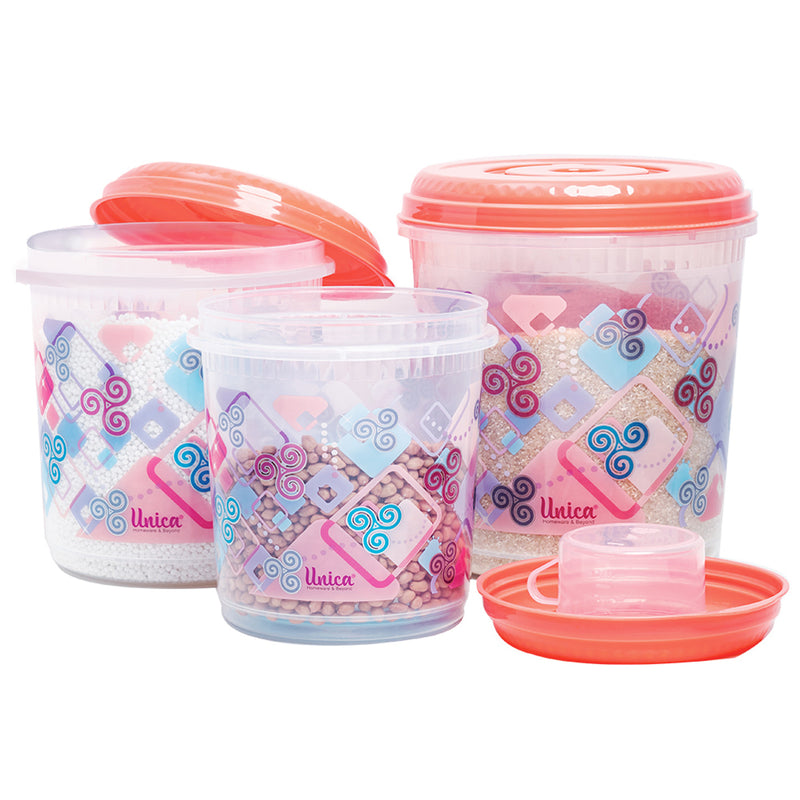 Unica Multipurpose Storage Container (Coral) - Set of 3 1 Unit