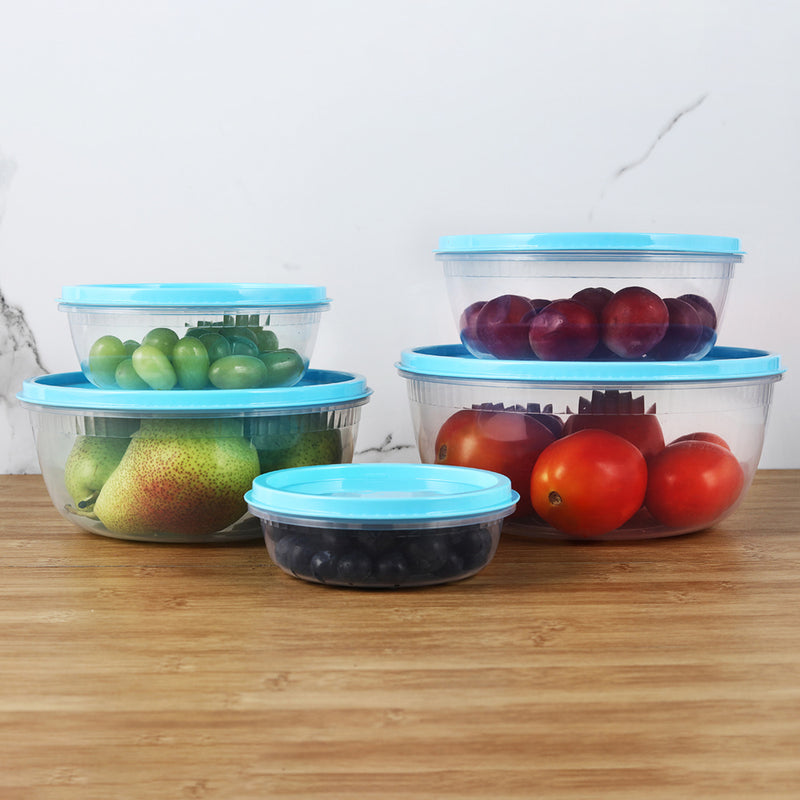 Unica Tenaz Round Bowl Container (Blue) - Set of 5 1 Unit