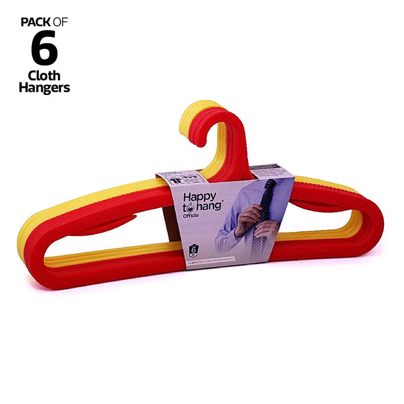 Happy To Hang Officio Hangers Red & Yellow 6 Pieces