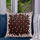 Fabrique Sparkle Floral Cushion Cover (Brown) - 40 x 40 cm 1 Unit