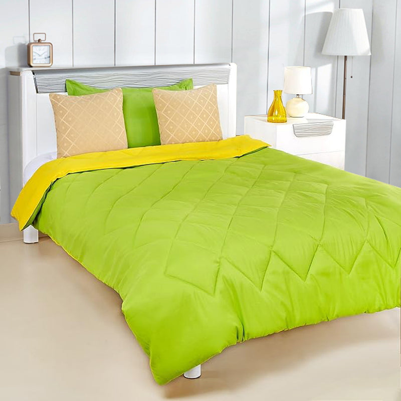 Wellever All Season Reversible Single Comforter - Olive Green/Cheery Yellow 1 Unit