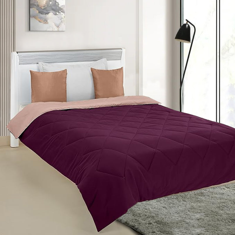 Wellever All Season Reversible Single Comforter - Plum Purple/Moody Mauve 1 Unit