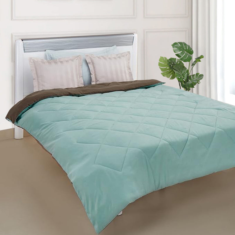 Wellever All Season Reversible Double Comforter - Sky Blue/Taupe Grey 1 Unit