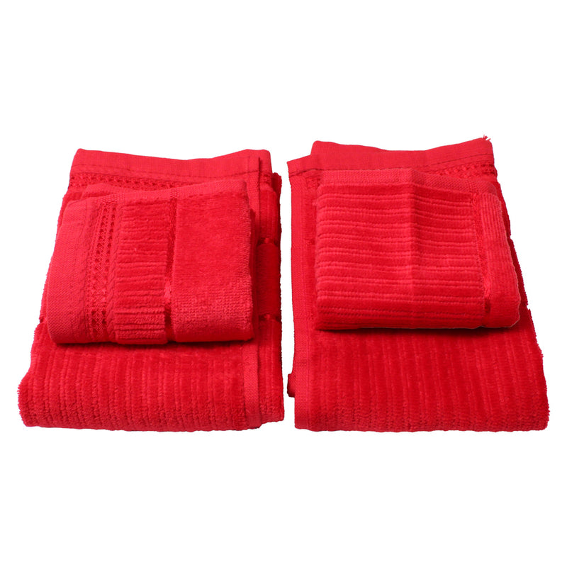 EW Merry Towels Combo 400 GSM - Maroon 2 Hand Towels + 2 Face Towels