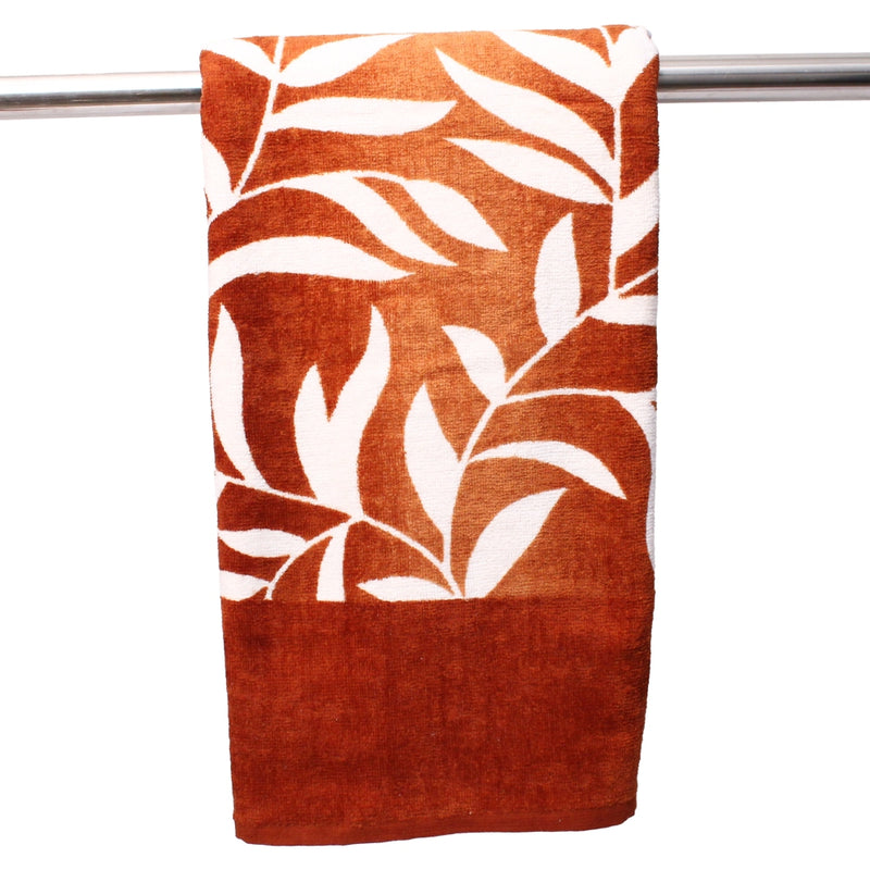 EW Printed Leaf Collection Bath Towel - Brown - 70x140 cm 1 Unit