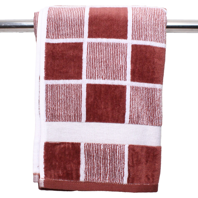 EW Checks Bath Towel - Brown - 70x140 cm 1 Unit