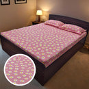 VAA Microfibre Double Bedsheet 140 GSM - Pink (Floral) 224x243 cm