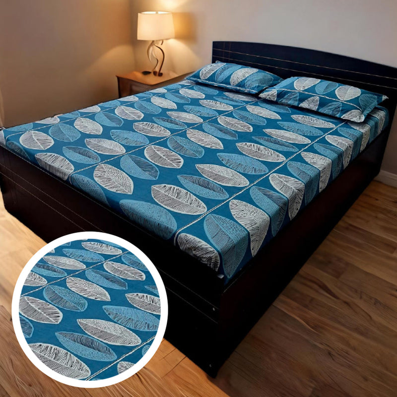 VAA Microfibre Double Bedsheet 140 GSM - Teal (Leaf) 224x243 cm