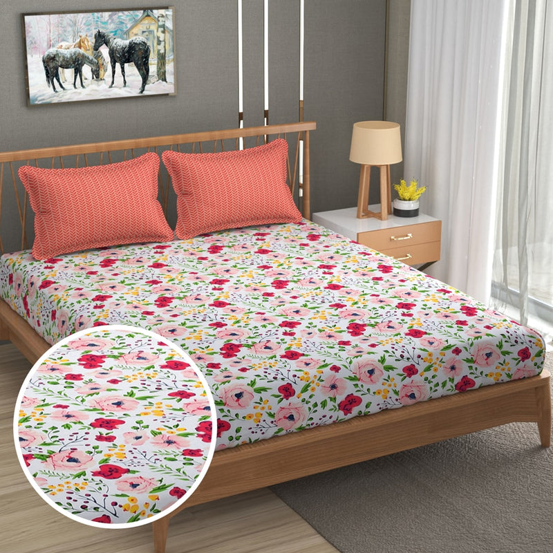 Mafatlal Luxe Double Bedsheet (HFLLBS0027) 120 GSM (Floral) - 227x254 cm 1 Unit