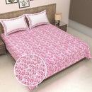 SC 100 % Cotton Double Bedsheet 144 TC (D2) Floral - Pink (216 X 241.3 cm) 1 Unit