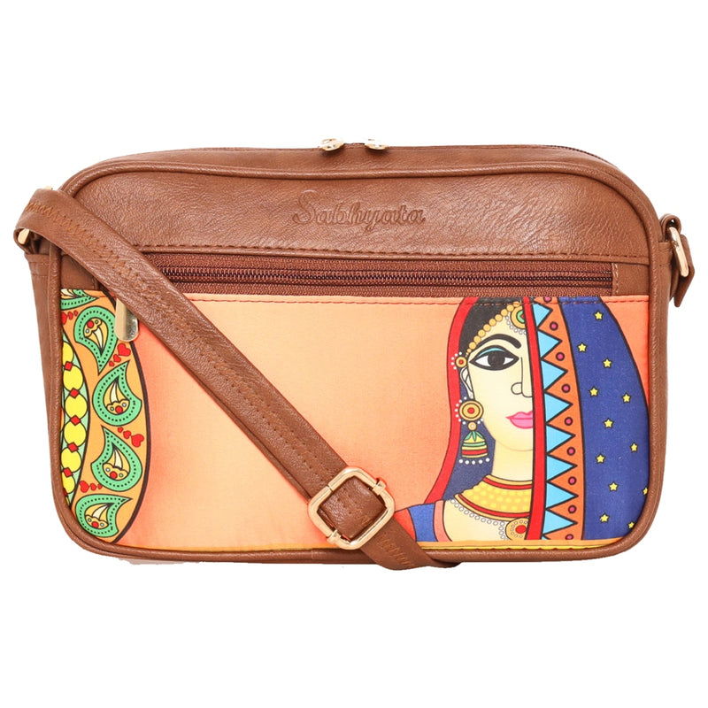 Sabhyata Dulhan Design Sling Bag (SS07-10) - Orange 1 Unit