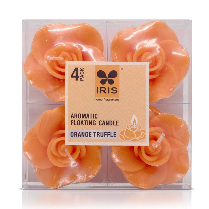 Iris Floater Candle - Orange Truffle 4 Pieces