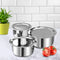 Vinod Stainless Steel Tope Set With Stainless Steel Lid 3 Pieces