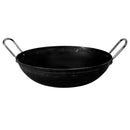 KYYTE Iron Sheet Metal Kadai With Stainless Steel Handle - Black 24 cm