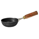 KYYTE Iron Sheet Metal Tadka Pan With wooden Handle - Black 13 cm