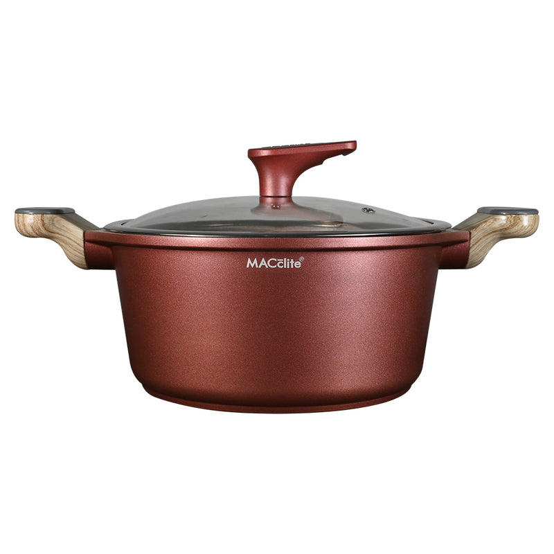 Macclite Non-Stick Induction Base Casserole With Glass Lid - Beige 2.5 L