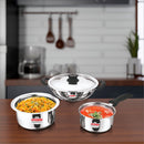 Kitchen Essentials Stainless Steel Flat Bottom Delight Cookware Set 4 Pieces