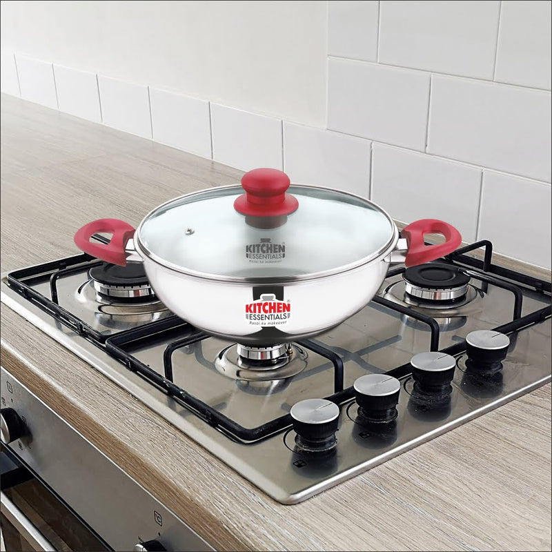 Kitchen Essentials Perpetua Kadai With Glass Lid 2.25 L