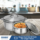 Bombay Kookware Stainless Steel Della Casserole Set - Silver 2 Unit