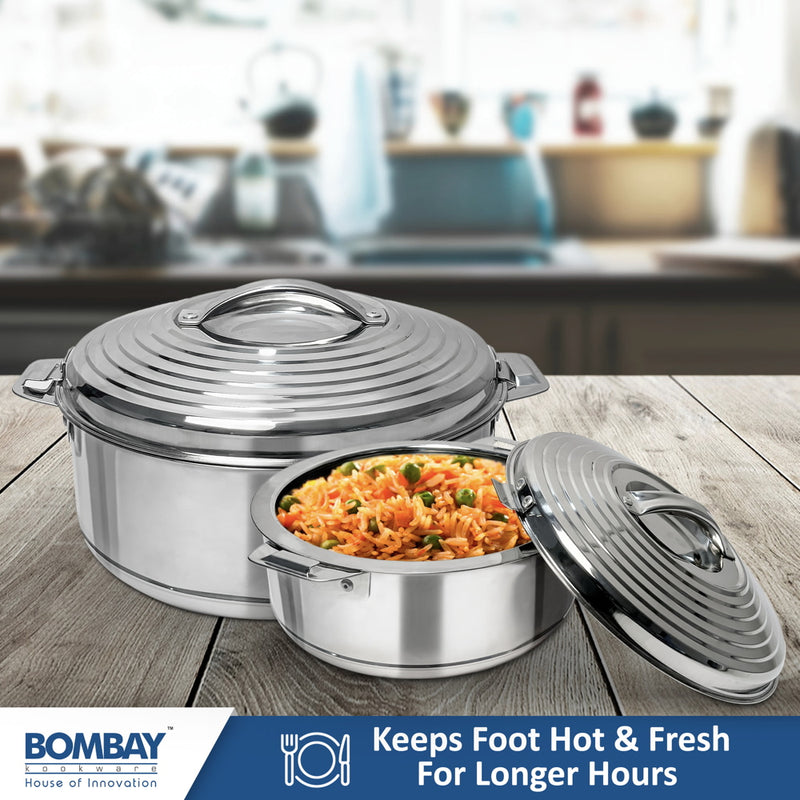 Bombay Kookware Stainless Steel Della Casserole Set - Silver 2 Unit