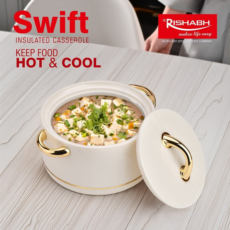 Rishabh Swift Insulated Casserole - Pearl White 1.9 L