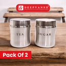 Deepvansh Stainless Steel Tea & Sugar Storage Jar (Canisters) 2 Pieces