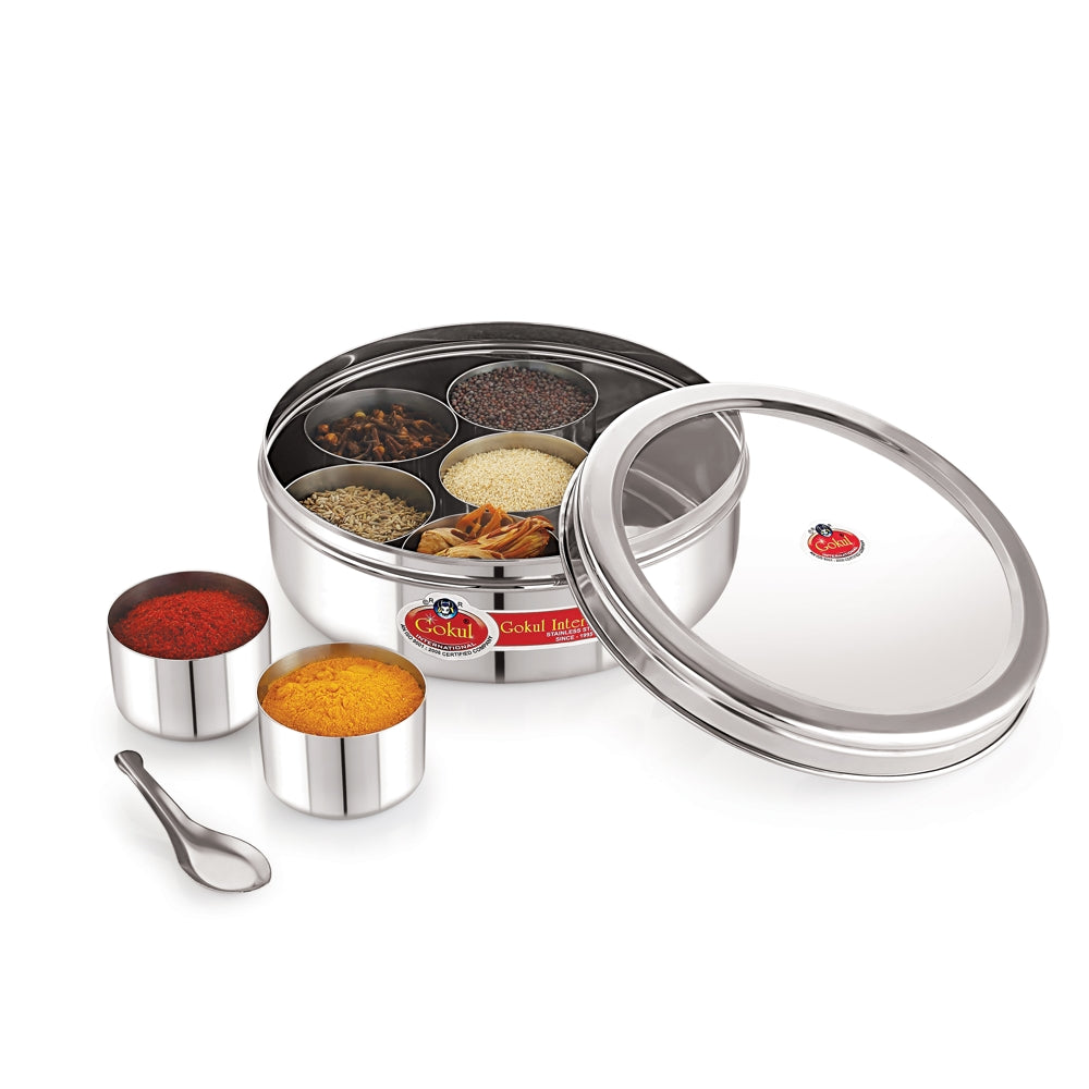 Gokul Stainless Steel Alpha Spice Box (Masala Dabba) 1 Unit