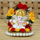 Ecraftindia Lord Ganesha Idol On Decorative Handcrafted Plate 1 Unit