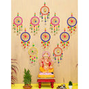 Ecraftindia Gota Patti Bangle & Bells Decorative Wall Door Hangings Set Of 10