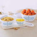 Cello Opalware Royale Cool Star Mixing Bowl Set with Lid - White - 3 Pieces 1 Unit