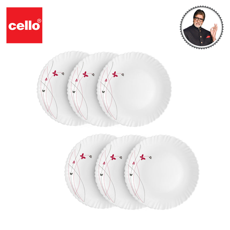 Cello Dazzle Lush Fiesta Dinner Plate - White - 6 Pieces 1 Unit