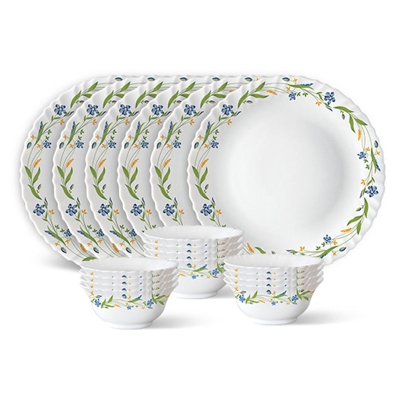 Larah By Borosil Dinner Set (Thali Set) Cripper - 18 Pieces 1 Unit