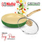 Nidhi Ceramic Fry Pan With Glass Lid - Green (24 cm) 1 Unit