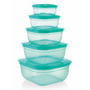 Mastercook Malta Square Storage Container - Sea Green (5 Pieces) 1 Unit