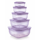 Mastercook Malta Square Storage Container - Purple (5 Pieces) 1 Unit