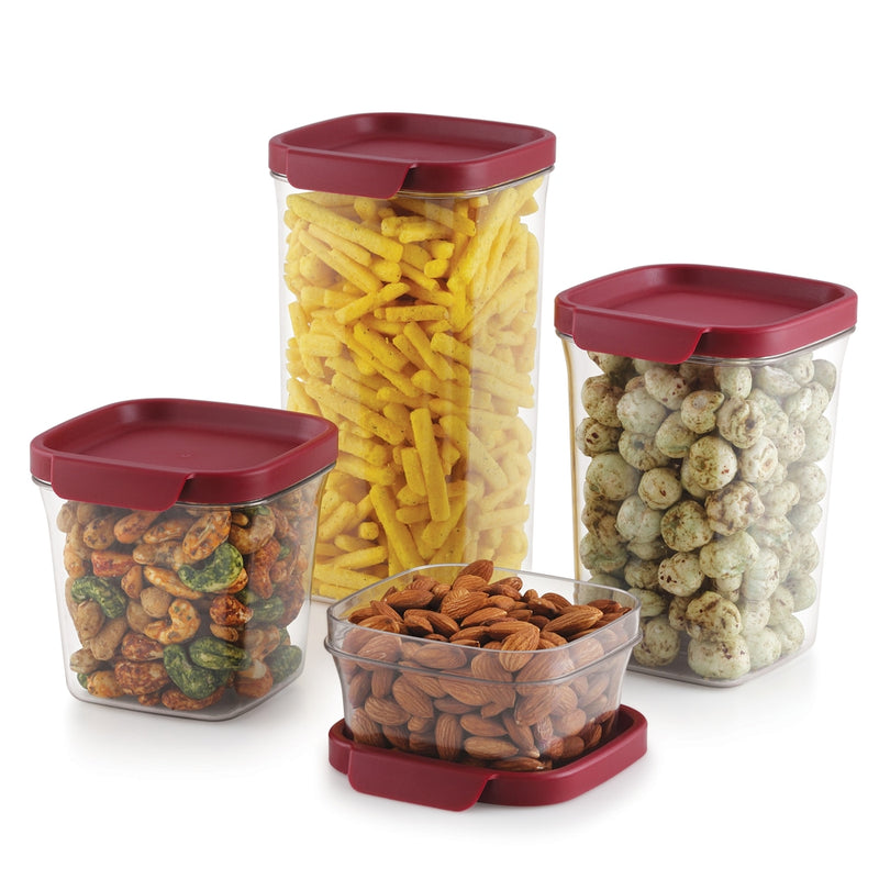 Mastercook Moscow Storage Container - Maroon (4 Pieces) 1 Unit