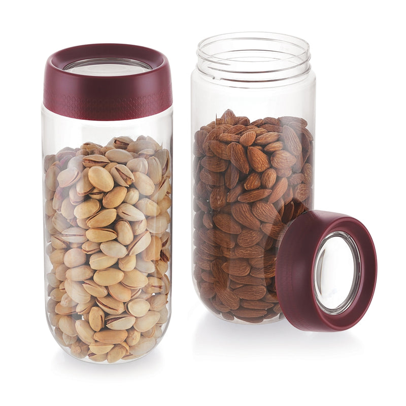 Mastercook Monza Storage Jar - Maroon (2 Pieces) 1 Unit