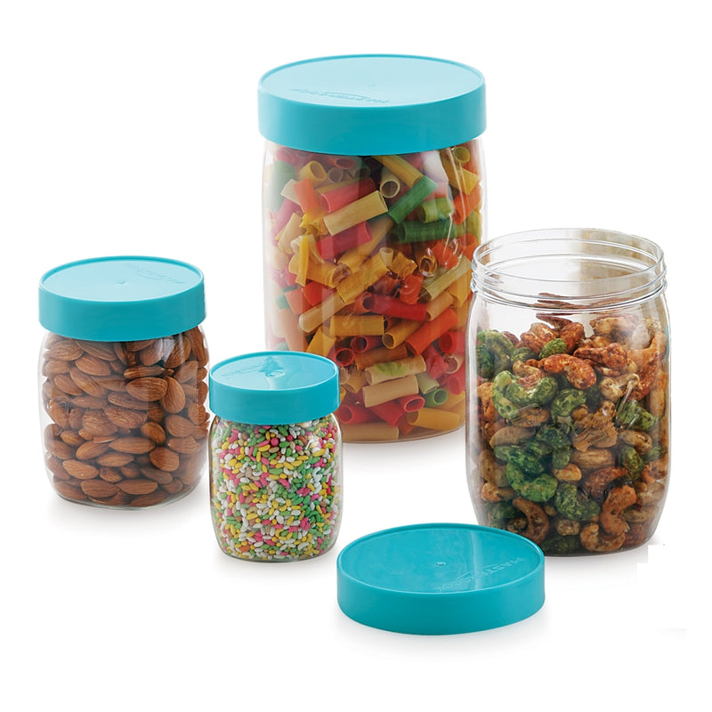 Mastercook Mason Multipurpose Storage Jar - Blue (4 Pieces) 1 Unit