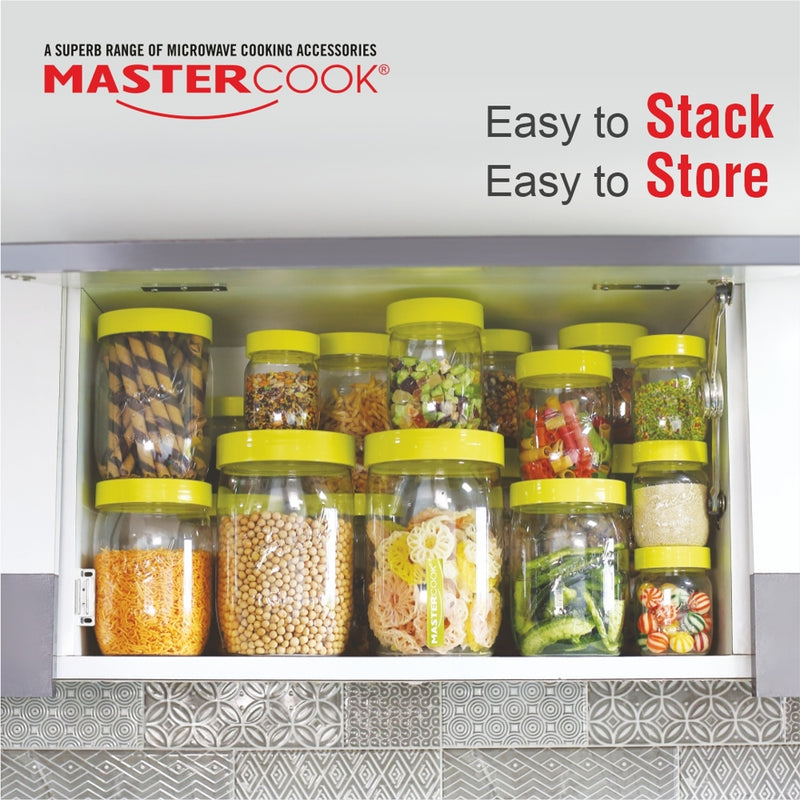 Mastercook Mason Multipurpose Storage Jar - Green (12 Pieces) 1 Unit