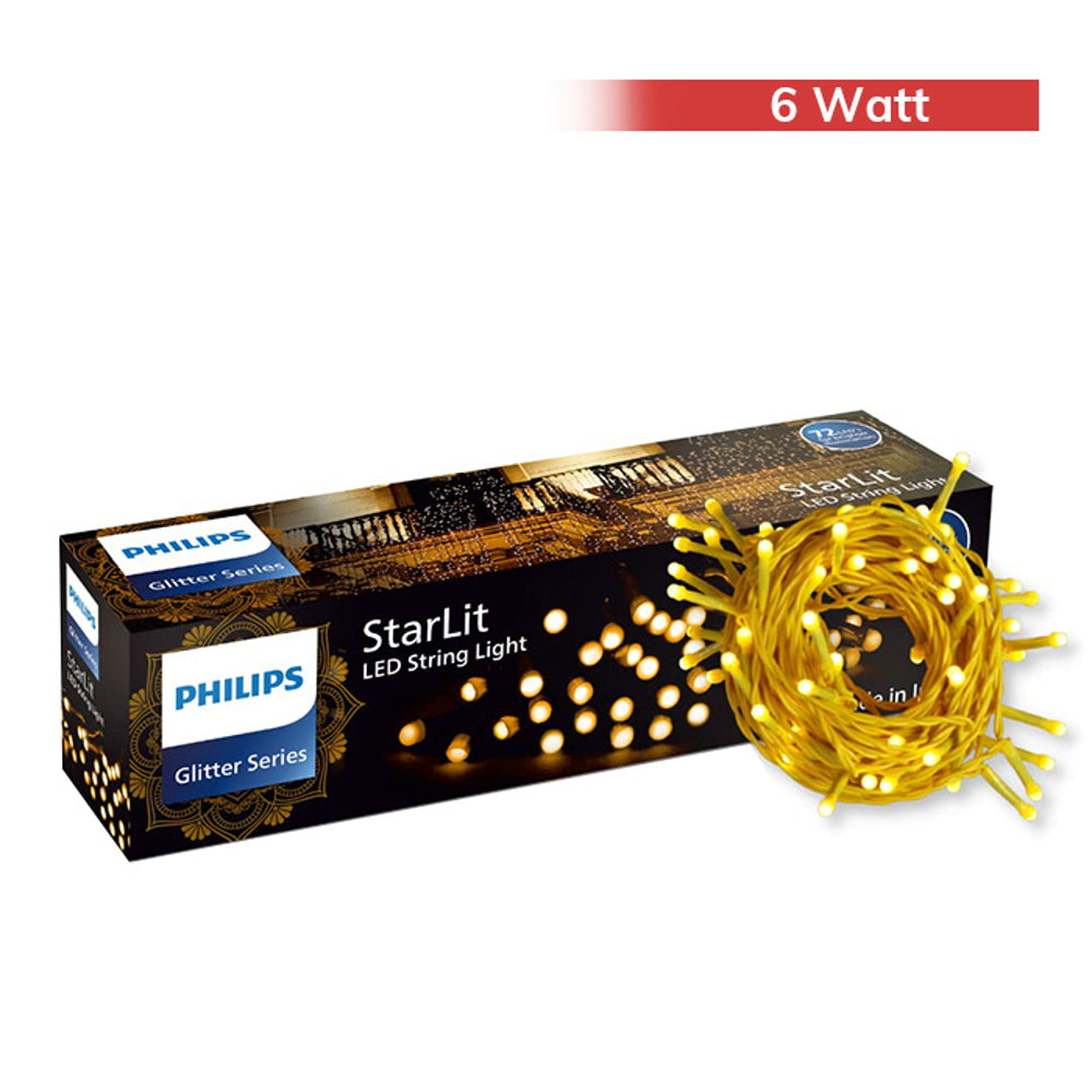 Philips 72 LED 6W String StarLit LED Light (Warm White) - 12 Meter 1 Unit